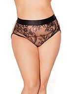 Revealing panties, floral lace, chain, ring, plus size